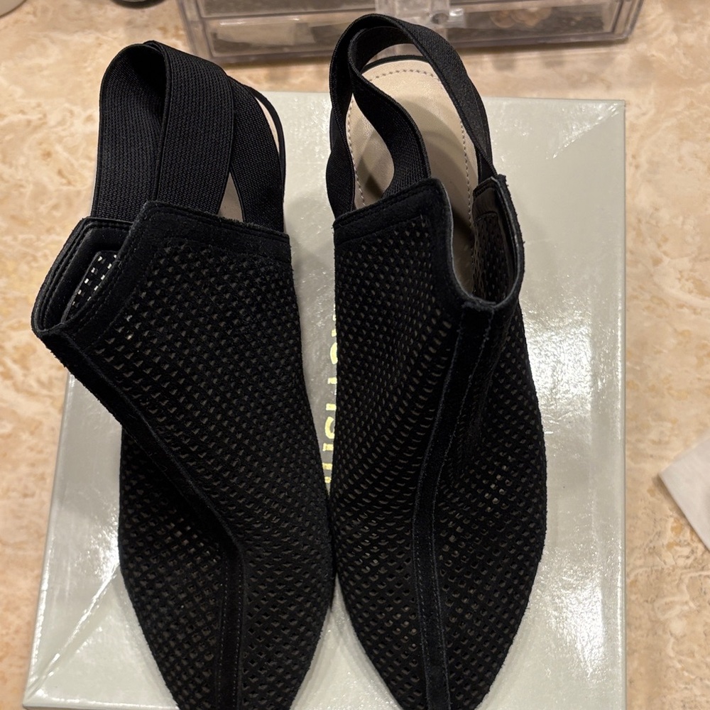 Marc Fisher Black Mesh Slingback